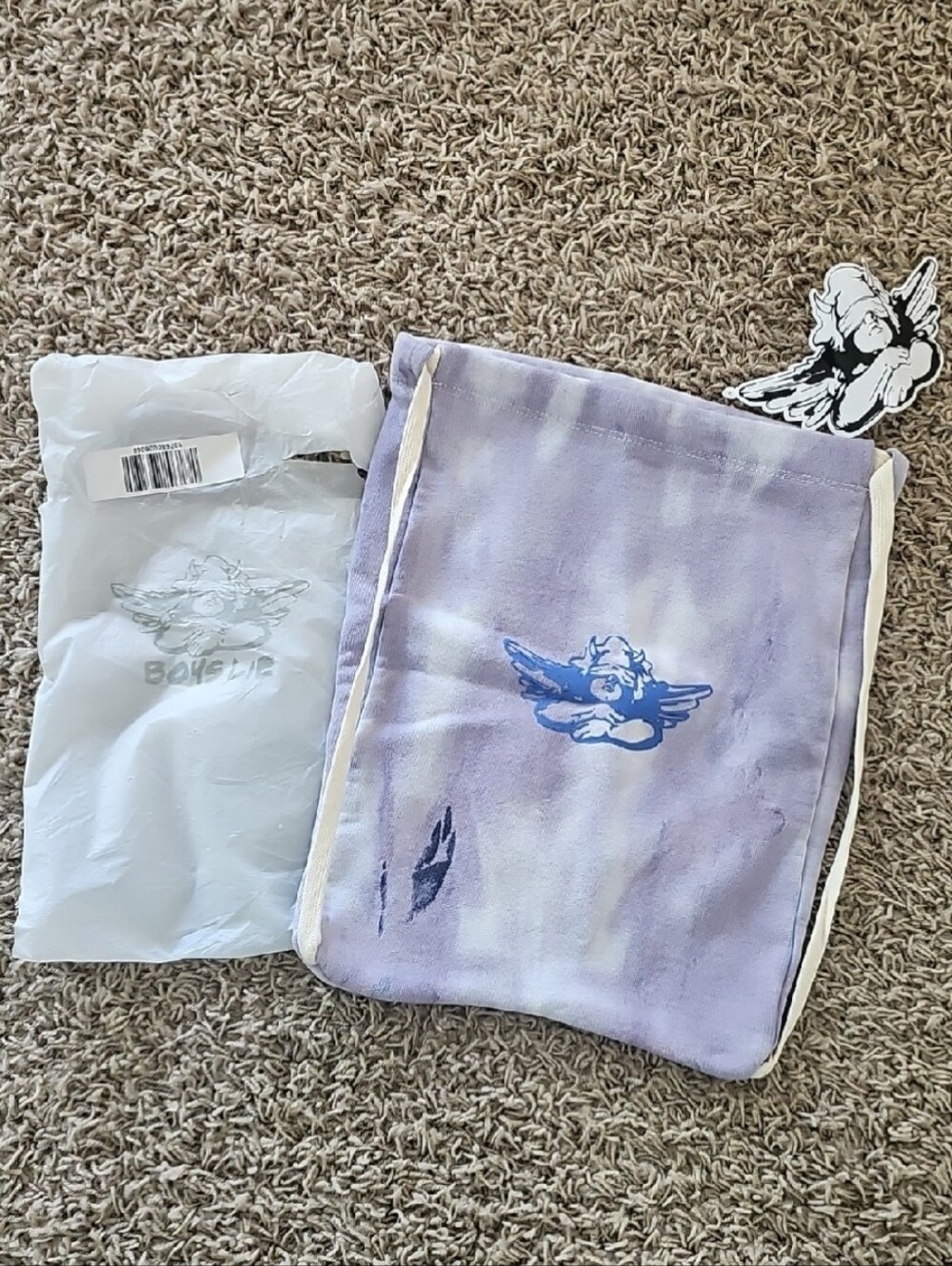 NWT Boys Lie Slushie Backpack Tie Dye Bag Drawsting Cinch Purse Unreleased